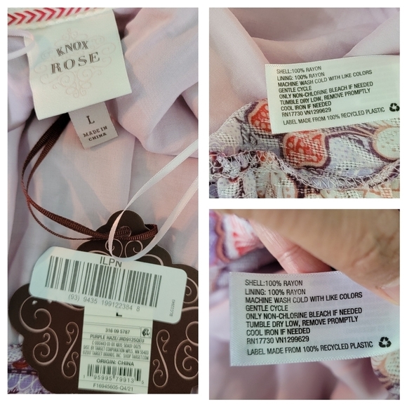 NEW Knox Rose Womens Purple Haze Floral Flutter Sleeve Maxi Dress Sz L Soft Boho - Picture 10 of 11